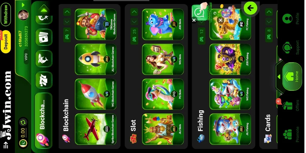 JJWin Game Categories