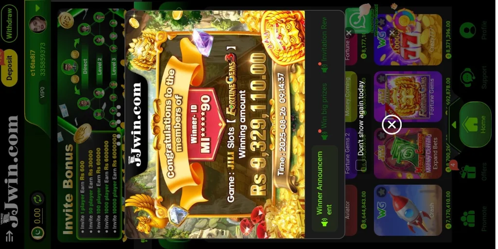 JJWin Top 10 Winners